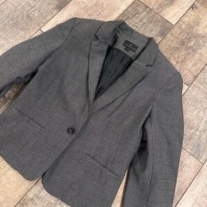 Worthington Charcoal Herringbone Blazer Suit Jacket Gray Black Y2K